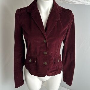 Aeropostale Y2K deep merlot fitted velour blazer M